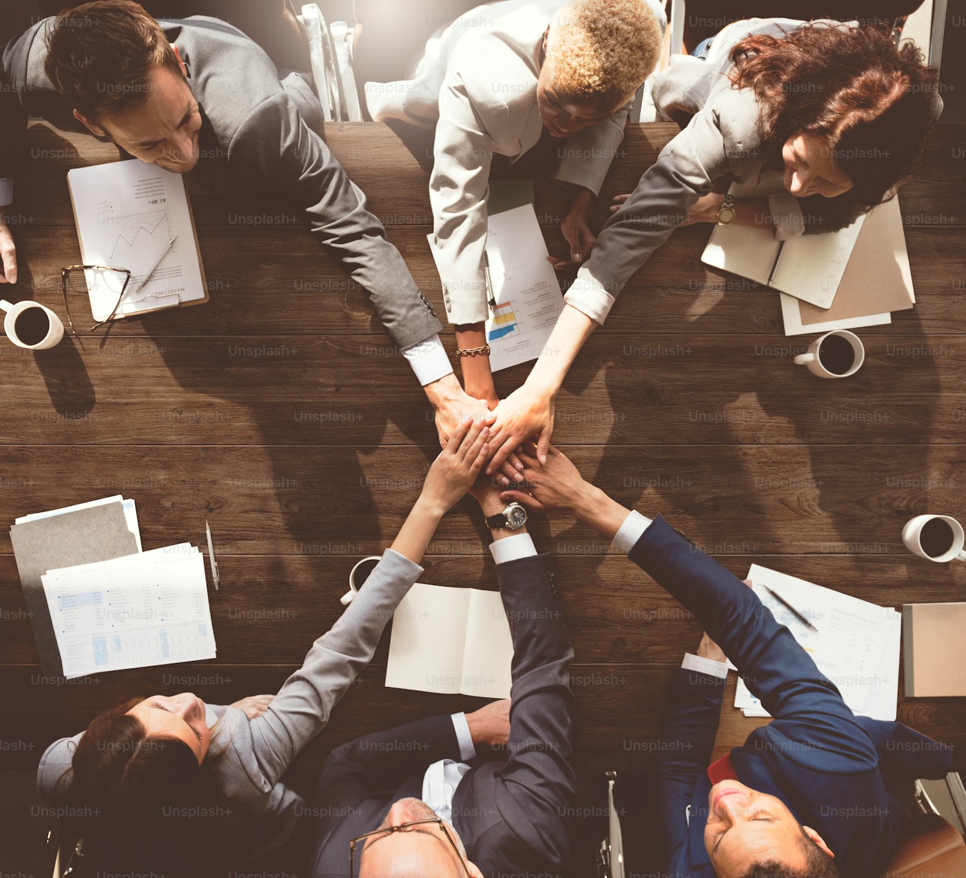 Team members collaborating in the workplace